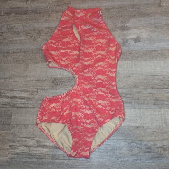 Anchor ActiveWear * The Gala Watermelon Lace Leotard *  Child XL - Picture 2 of 6